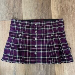 Vintage Tripp nyc Purple Plaid Pleated Skirt goth alternative y2k size medium